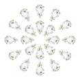 thumbnail image 1 of Unique Bargains 20Pack Teardrop Sew on Rhinestone - 8x5mm Glass Teardrop Crystal Rhinestones in Gold Prong Setting (White), 1 of 7