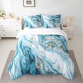 thumbnail image 2 of YST Abstract Artwork 7pcs Comforter Set Blue Marbling Bed in a Bag, Twin, 2 of 4