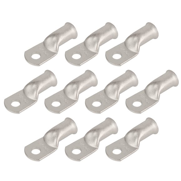 RIOCAN 10pcs 2/0 AWG-5/16 (M8) Tinned Ring Terminals 00 Gauge Copper Wire Lugs Battery Cable Ends Heavy Duty Battery Cable Terminal Connectors