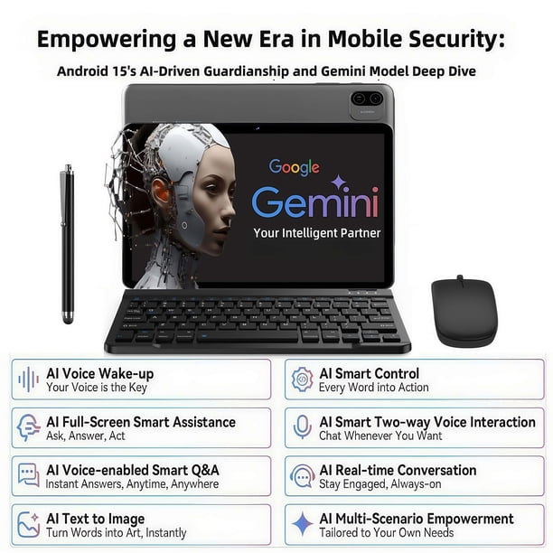 Android 16 Tablet with Keyboard, Tablet 10 inch Wi-Fi Model