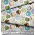 thumbnail image 3 of Soimoi Polyester Crepe Fabric Geometric & Leaves Patchwork Decor Fabric Printed Yard 42 Inch Wide, 3 of 3
