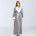 thumbnail image 2 of WZXFASHION Womens Fleece Robe Soft Plush Bathrobe Fluffy Cute Long Coat Night Robe WomenRobes Grey M, 2 of 5