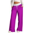 thumbnail image 1 of Yuyuzo Women's High Waisted Wide Leg Color Block Lounge Pants with Pockets, 1 of 4