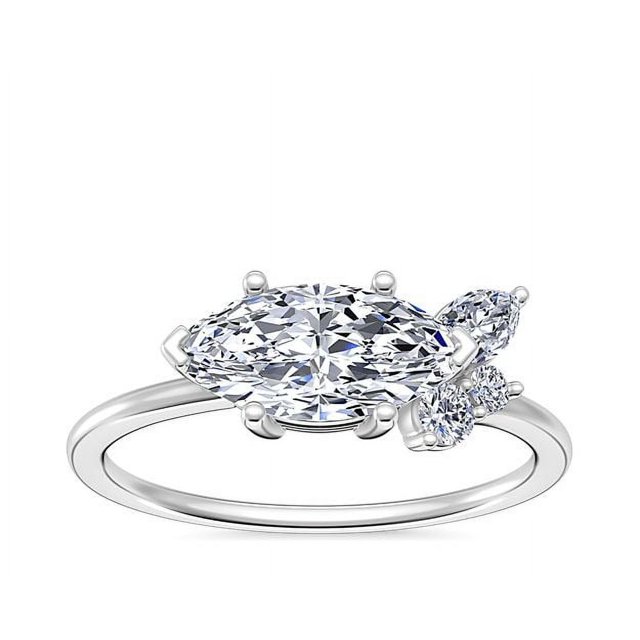 0.70 Carat Excellent Marquise Cut Natural Diamond Beautiful Solitaire Bridal Ring for Bride Solid 14K White Gold Size 5