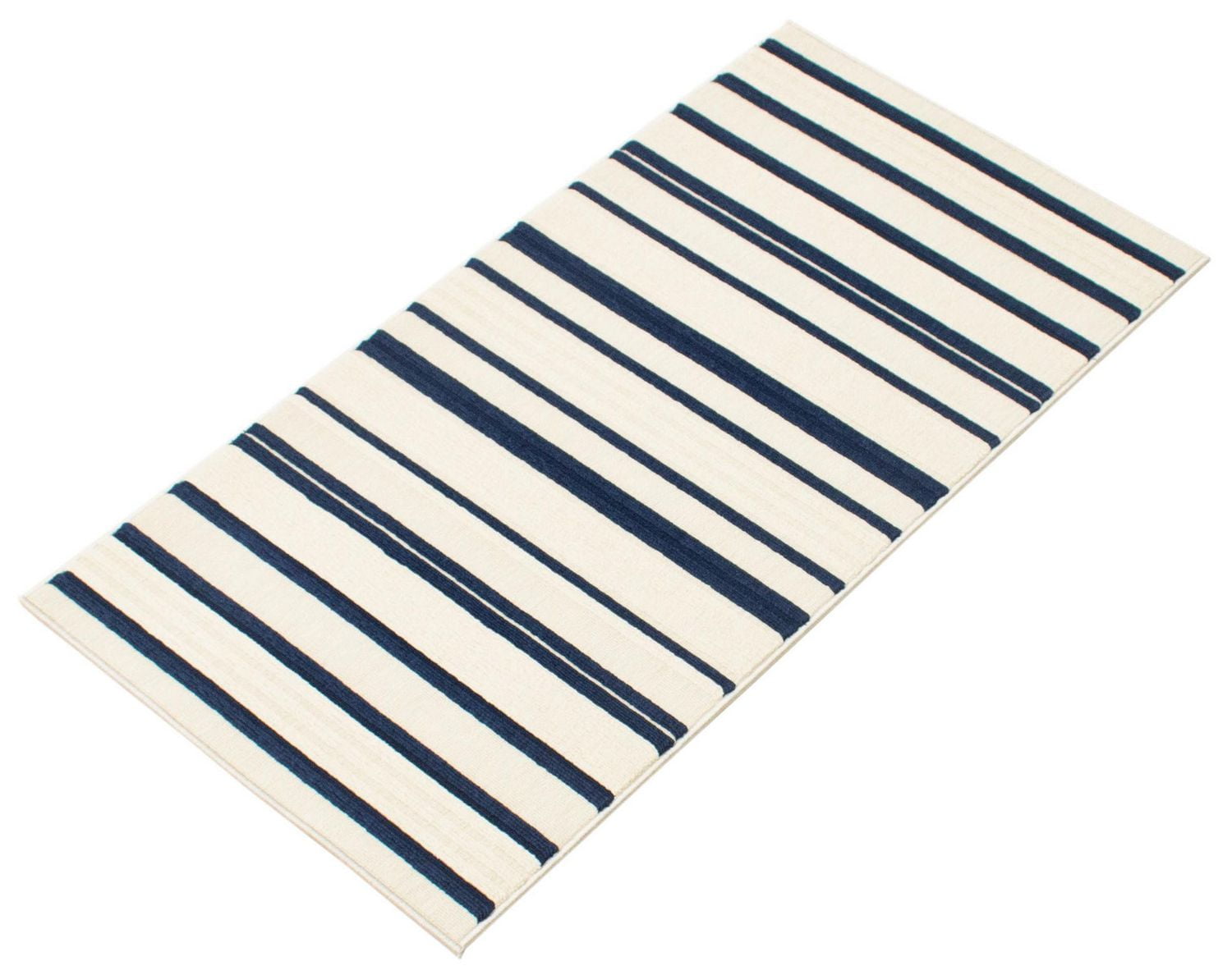 ECARPET Indoor/Outdoor for Balcony, Patio and Garden Arthur Blue, Ivory Rug