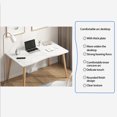 thumbnail image 3 of HEVIRGO Modern Ergonomic Arc Design Thickened Plate Spacious Desktop Computer Desk Solid Wood PC Work Writing Table, 3 of 10