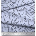 thumbnail image 3 of Soimoi Blue Silk Fabric Tools Hardware Print Fabric by Yard 42 Inch Wide, 3 of 5