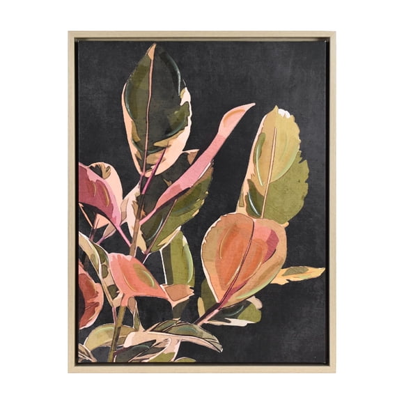 Crystal Art Gallery 18x23 Evening Floral Framed Canvas – Modern Botanical Flower Wall Art by CAG Studio