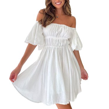 shpwfbe sweater dress for women line neck off shoulder knit loose long sleeve dress for women