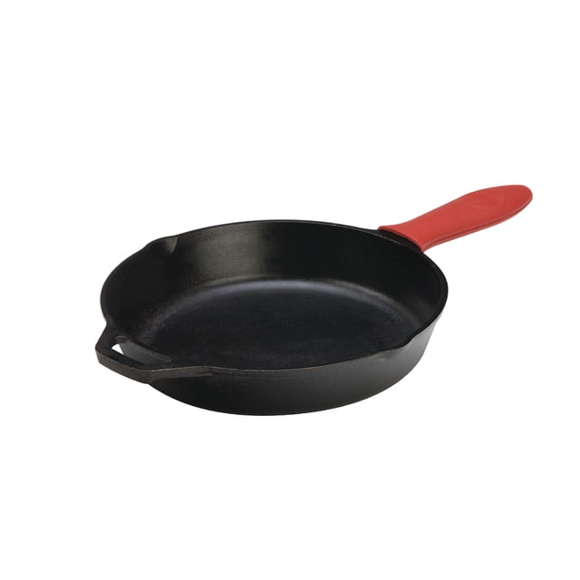 Lodge 8 Inch Cast Iron Skillet with Red Handle Holder