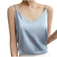 thumbnail image 1 of Timegard Womens Camisole Tops Spaghetti Strap V Neck Sleeveless Tank Tops Solid Color Comfy Shirts, 1 of 5