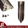 thumbnail image 2 of Rallonges de Cheveux Droites à Tête Complète à Clip, Synthétiques, 8 Pcs, 18 Clips, Postiche pour Femmes, 2 of 5