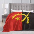 thumbnail image 3 of Couverture en Molleton Drapeau de l'Angola Jeté Peluche Duveteux Ultra Doux Réversible en Microfibre Flanelle Couvertures 60"x50 Pouces, 3 of 4