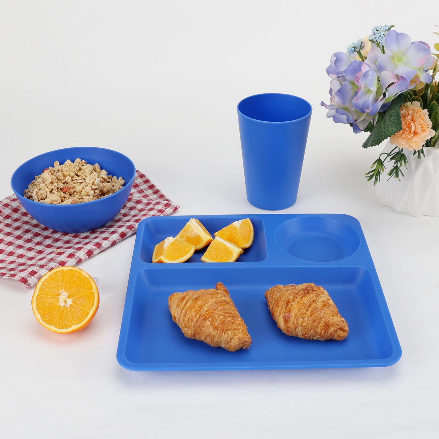 Assiette divisée en polypropylène bleu pour enfants Mainstays 9,5 pouces 1 pièce