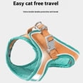 thumbnail image 4 of fastboy Soft Cat Leash And Harness Set For More Comfortable Walking Night Reflection Kitten Harness Orange green L, 4 of 6