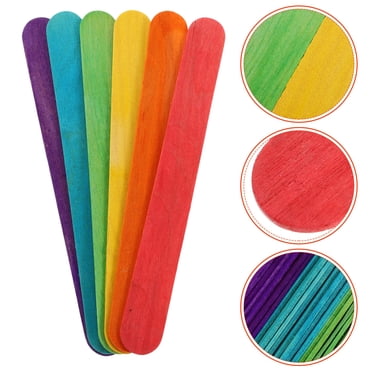 Luxshiny Ensemble de 100 Bâtons de Popsicle en Vrac Couleurs Assorties Bois pour Cake Pop