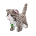 thumbnail image 1 of Bunblic Electric Stuffed Animal Cat Toy with Leash with Record Function Multifunctional with 12 Melodies Interactive Electronic Pet Light Gray Stripes, 1 of 8