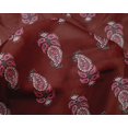 thumbnail image 4 of oneOone Silk Tabby Fabric Leaves & Paisley Block Printed Craft Fabric BTY 42 Inch Wide, 4 of 4