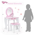 thumbnail image 4 of Costway Vanity Makeup Dressing Table Chair Set Wooden W/ Mirror Drawer, 4 of 10