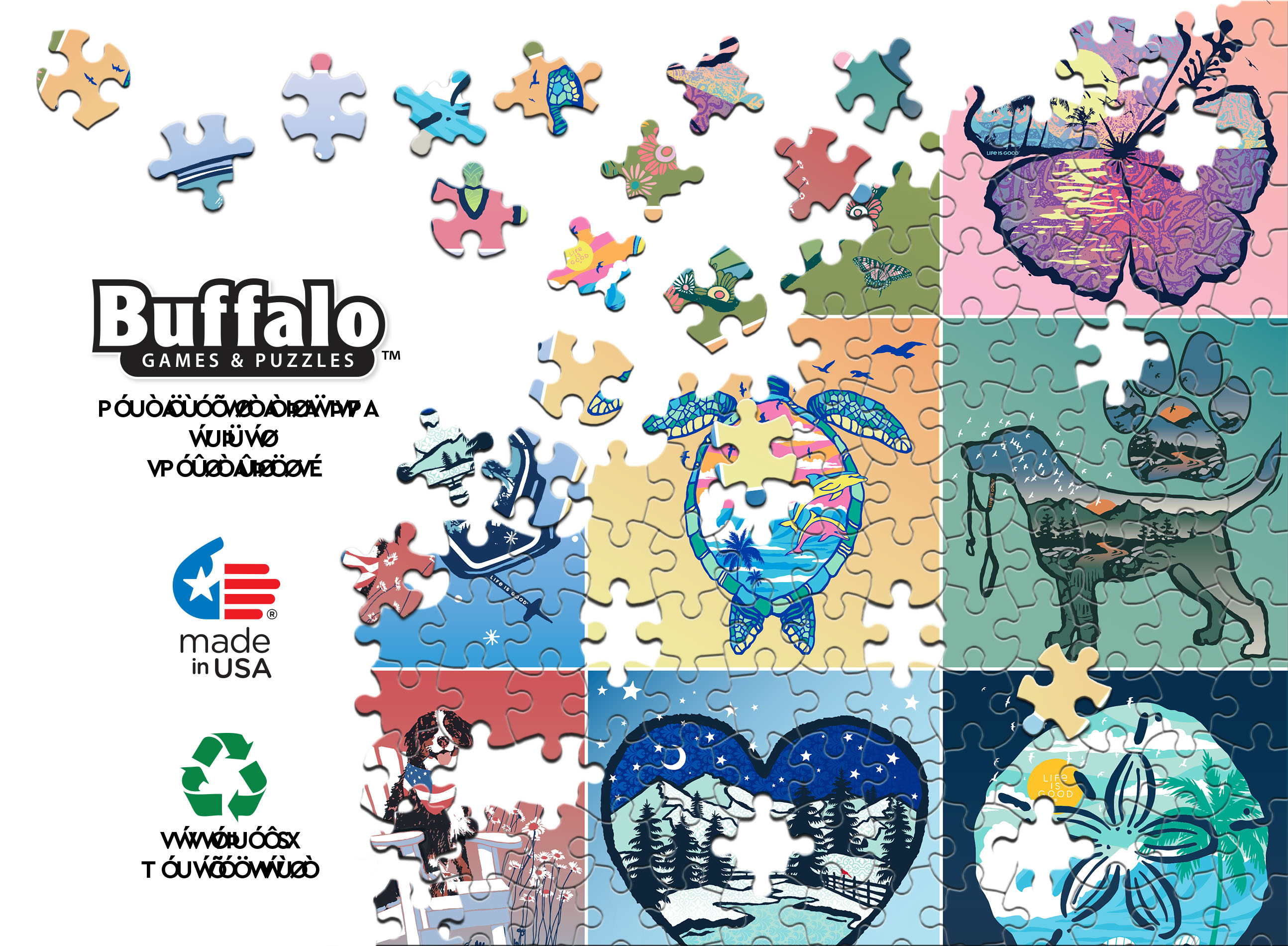 Puzzle en pièces s’emboîtant Ceaco Block Print Collage de 750 pièces pour adultes à partir de 14 ans