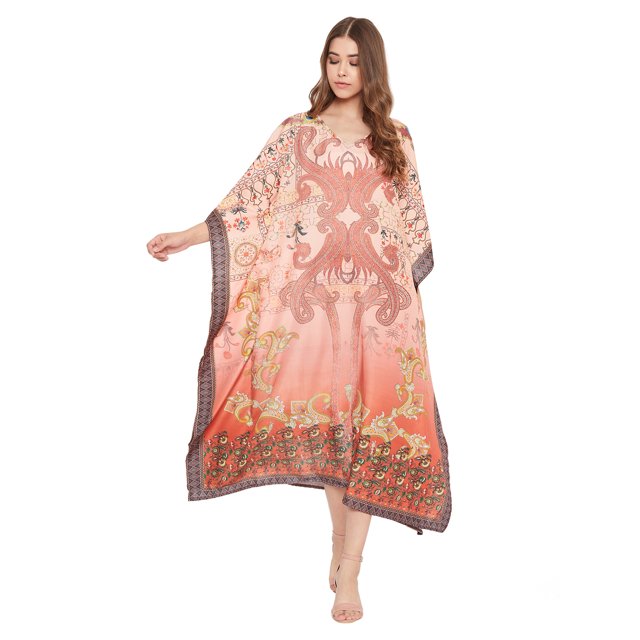Robe Kaftan Longue Décontractée Ample à Manches Kimono pour Femmes Grande Taille, Tenue de Villégiature, Robe de Soirée, Fête, Été, Plage, Couvre-Maillot