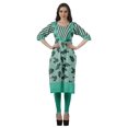 thumbnail image 3 of Moomaya Robes Indiennes pour Femmes Décontractées d'Été Imprimées Manches 3/4 Longue Kurta, 3 of 6