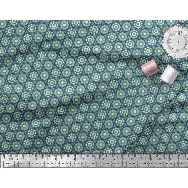 Soimoi Poly Georgette Fabric Artistic Floral Print Sewing Fabric Yard 52 Inch Wide