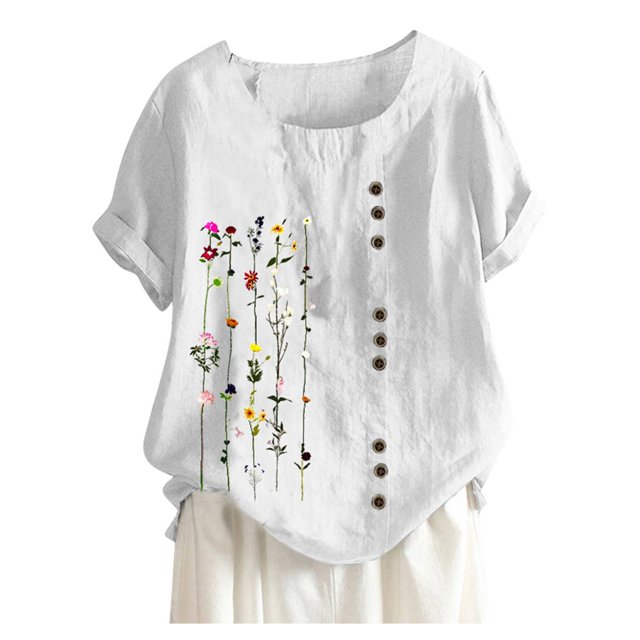 Kcodviy Chemises de Compression Décontractées Amples à Boutons à Manches Longues pour Femmes Grande Taille Imprimé Boho Col Roulé T-Shirt Tunique Chemisier Hauts