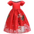 thumbnail image 2 of Robes de Princesse de Noël pour Filles Bébés 5-14 Ans Jupe de Performance Père Noël Robe Flocon de Neige Occasion Spéciale Robe de Danse Robe de Fête, 2 of 7