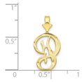 thumbnail image 3 of Diamond2Deal 10K Yellow Gold Grooved Letter P Initial Pendant for Women, 3 of 5