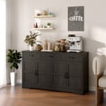 thumbnail image 2 of HOMCOM Sideboard Cabinet, Coffee Bar Cabinet with Drawers, Distressed Black, 2 of 10