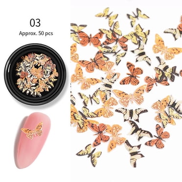 EGNMCR Press on Nails Art Holographic Glitter Nail Sequins 3D Nail Decoration Nail stickers