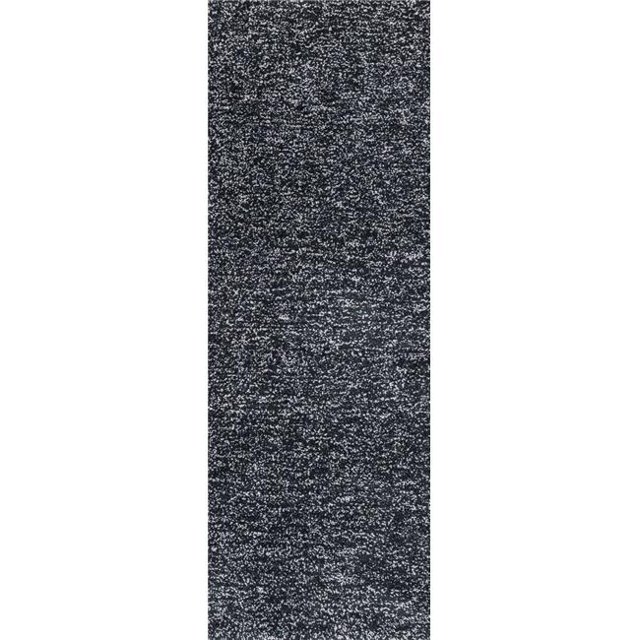 HomeRoots 353887 2 ft. 3 in. x 7 ft. 6 in. Runner Polyester Black Heather Area Rug