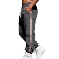 thumbnail image 4 of Ceisia Men Solid Color Loose Casual Pants Elastic Waist Drawstring Sports Gift Work Trousers, 4 of 9