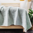 thumbnail image 3 of Gouchee Home Carson King Quilt Set – 3-Piece Mint Bedding Set, Stone-Washed Cotton with Wave Stitch Pattern, Soft All-Season Bedspread with Plush Fill & Matching Pillow Shams, 3 of 9