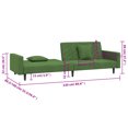 thumbnail image 4 of vidaXL 2-Seater Sofa Bed with Two Pillows Dark Green Velvet, 4 of 5