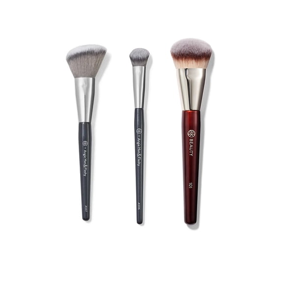Pinceau Contour BK A507, Pinceau Fond de Teint BK A101, Ensemble de Pinceaux Correcteur BK A506 – Ensemble Professionnel de 3 Pinceaux pour un Contour, un Fond de Teint et une Dissimulation Impeccables
