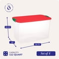 thumbnail image 4 of HOMZ Rangement pour Ornements en Plastique Transparent de 112 Pintes pour les Fêtes, Rouge/vert, Lot de 4, 4 of 10