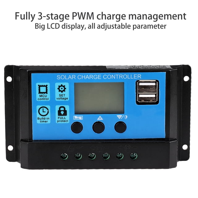 Car Solar Charge Regulator, 60A/50A/40A/30A/20A/10A 12V 24V Auto Solar Charge Controller PWM Controller