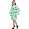 thumbnail image 1 of Bimba Kimono Rose à Manches Longues pour Femme, Robe de Plage, Imprimé Floral, Vêtement de Nuit - 18, 1 of 5