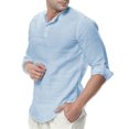 thumbnail image 2 of CEHVOM Men's Spring And Autumn Casual Solid Color Cotton And Linen Loose Coat Shirt, 2 of 6