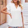 thumbnail image 5 of Timegard Womens Tops Flowy V Neck Petal Short Sleeve Ruched Loose Casual Lightweight Tops Summer Beach, 5 of 5