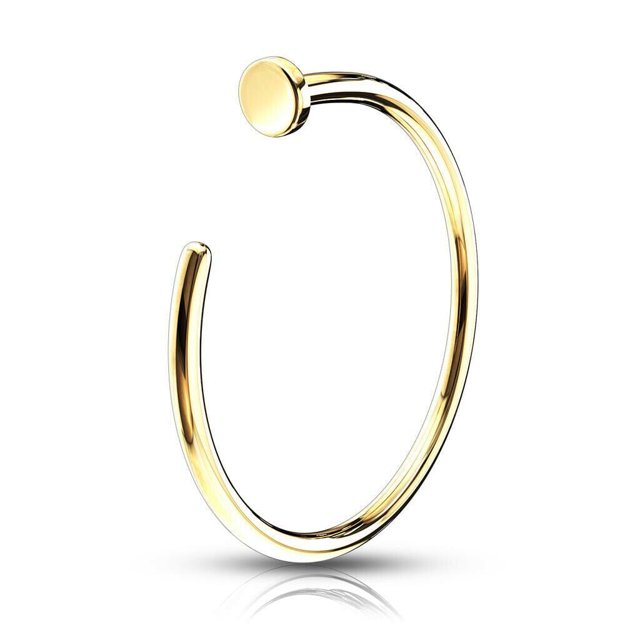 Nose Ring Hoop 14K Solid Gold 20G Nose Jewelry 8mm
