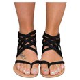 thumbnail image 4 of Ladies Flat Sandals Zipper Open Toe Slippers Roman Shoes Summer Beach Sandals, 4 of 9