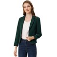 thumbnail image 2 of INSPIRE CHIC Blazer pour Femme à devant Ouvert Veste de Tailleur Courte d'Été pour le Travail m Vert-Uni, 2 of 6