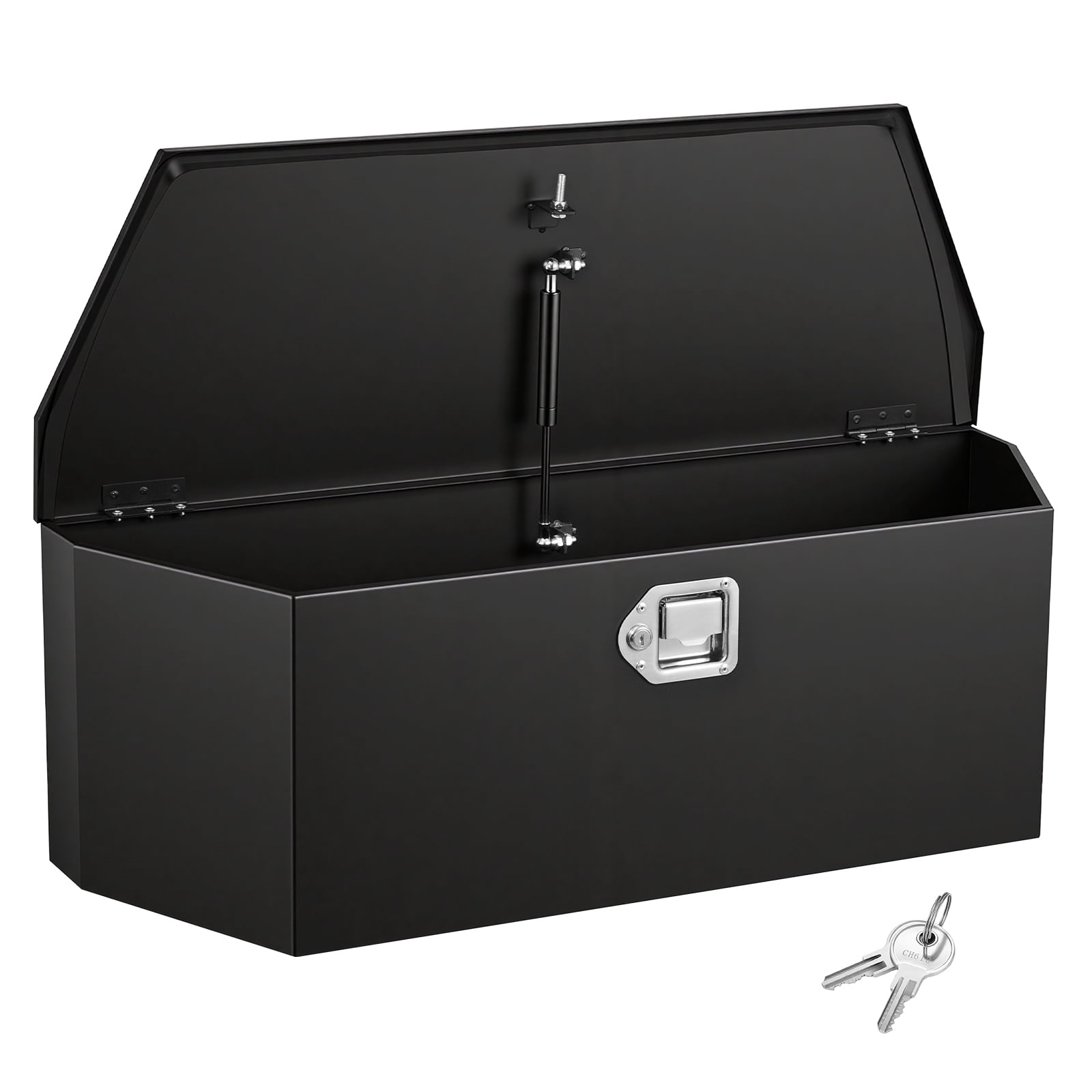 KFFKFF Trailer Tongue Box, 36" x 12.3" x 12" Steel Trailer Tongue Tool Box, Heavy Duty Storage Organizer with Lock and Keys, Utility Tool Chest for Pickup Truck Bed, RV, SUV, Off-Road Vehicle, Black