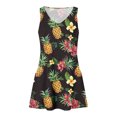 thumbnail image 4 of Staron Robes d'Été pour Femmes Amples à Col en V Boho Robe Trapèze à Imprimé Floral Fluide Sans Manches Printemps Plage Vacances Robe d'Été avec Poches P, 4 of 7