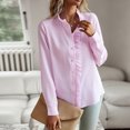 thumbnail image 2 of Pisexur Women's Chiffon Ruffle Blouse Solid Color Long Sleeve Button Down Elegant Collar Neck Shirts Tops, 2 of 8