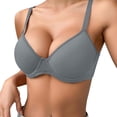 thumbnail image 1 of VEKDONE Women's Soft Breathable Solid Color Bra Push-up Bra Gray 70B, 1 of 8