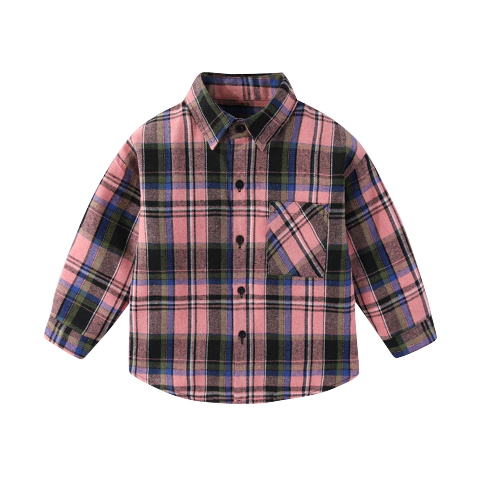 Tranfacy Chemises à Carreaux à Boutons pour Enfants à Manches Longues Col Rabattu Manteau d'Automne et Couche de Base